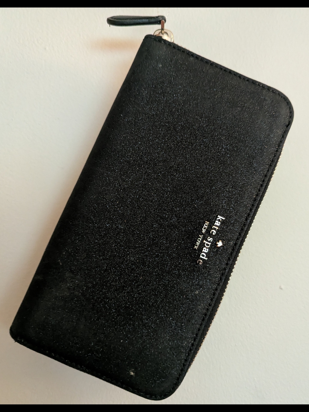 Kate Spade Black Glitter Textured Wallet